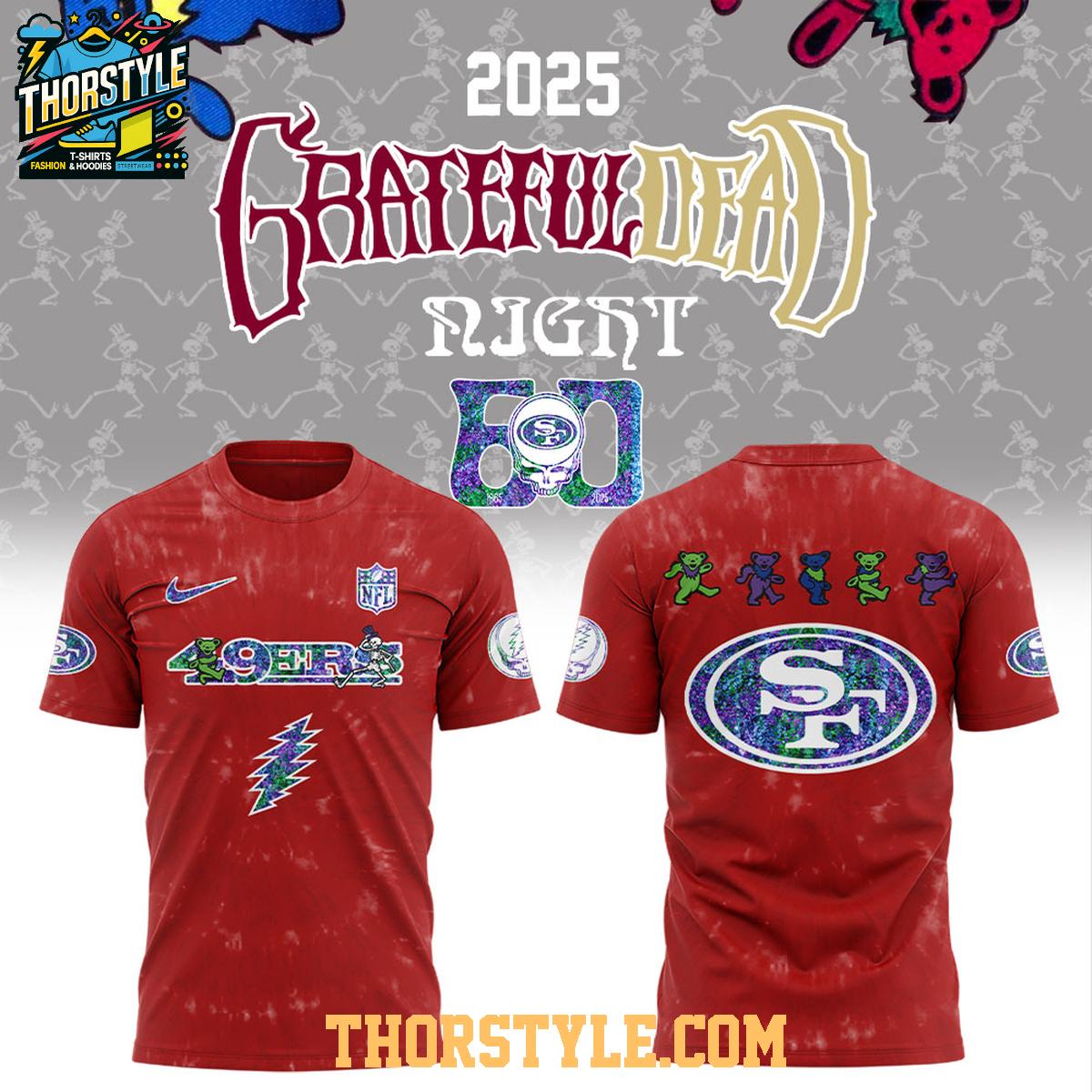 San Francisco 49ers NFL Grateful Dead Grateful 60 Years 2025 Hoodie T-Shirt San Francisco 49ers NFL Grateful Dead Grateful 60 Years 2025 Hoodie T-Shirt