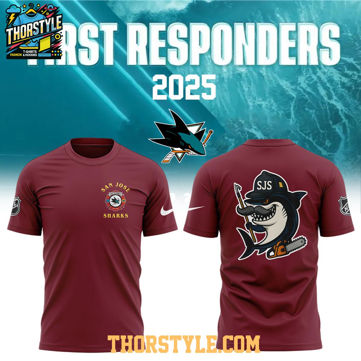 San Jose Sharks First Responders 2025 Celebrating Always Ready Hoodie T-Shirt San Jose Sharks First Responders 2025 Celebrating Always Ready Hoodie T-Shirt