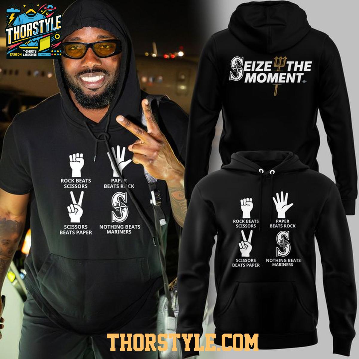 Seattle Mariners Paper Rock Scissors Seize The Moment 2025 Hoodie T-Shirt Seattle Mariners Paper Rock Scissors Seize The Moment 2025 Hoodie T-Shirt