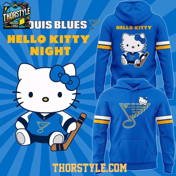 St. Louis Blues Hello Kitty Night 2025 Happy Anniversary Hockey NHL Hoodie T-Shirt St. Louis Blues Hello Kitty Night 2025 Happy Anniversary Hockey NHL Hoodie T-Shirt