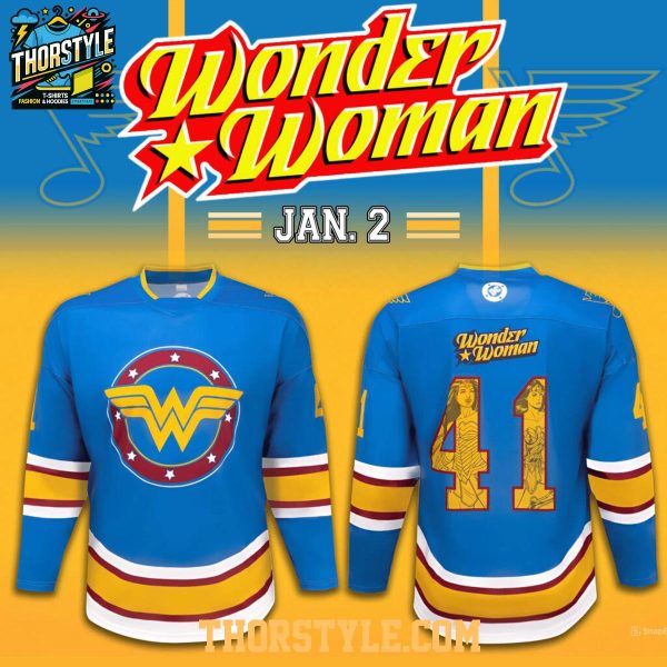 St. Louis Blues Wonder Woman DC Comics Night 2026 Celebrating Hockey Jersey St. Louis Blues Wonder Woman DC Comics Night 2026 Celebrating Hockey Jersey