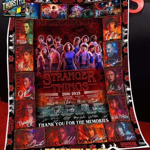 Stranger Things One Las Adventure 2025 Upside Down Fleece Blanket Quilt