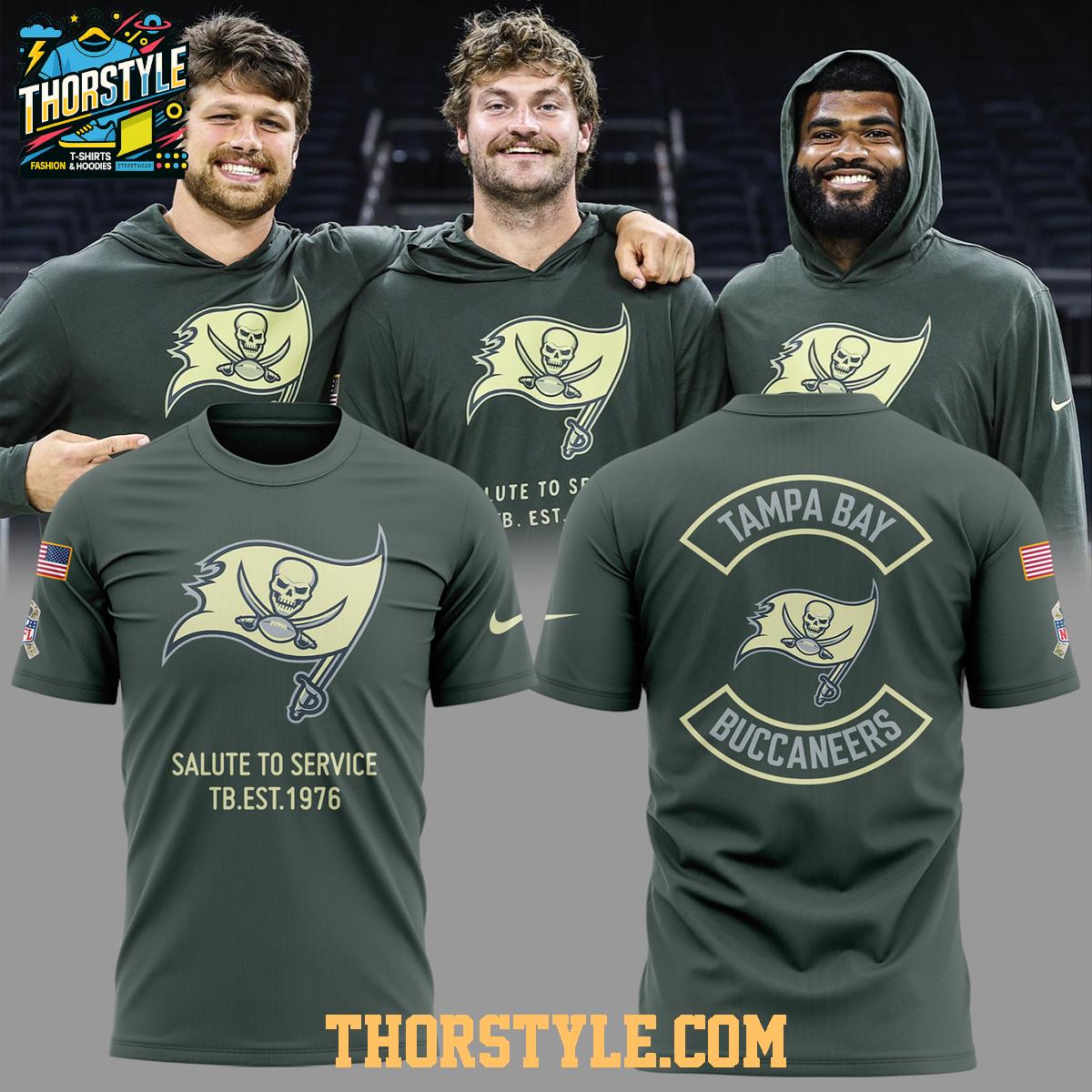 Tampa Bay Buccaneers 2025 Salute To Service Since 1976 Hoodie T-Shirt Tampa Bay Buccaneers 2025 Salute To Service Since 1976 Hoodie T-Shirt