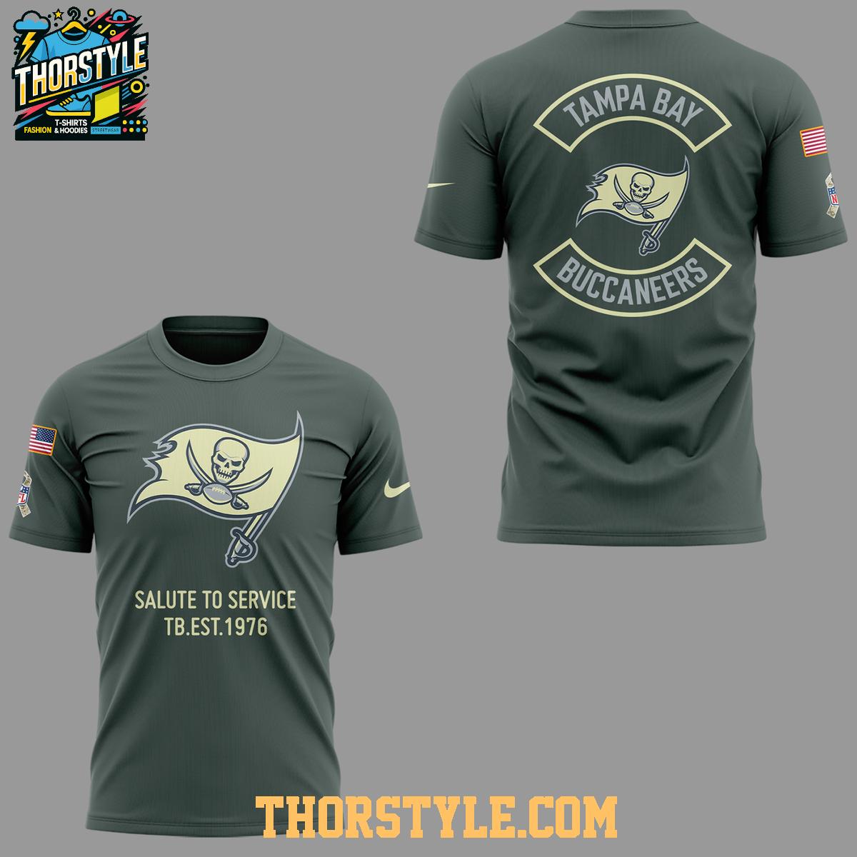 Tampa Bay Buccaneers 2025 Salute To Service Since 1976 Hoodie T-Shirt Tampa Bay Buccaneers 2025 Salute To Service Since 1976 Hoodie T-Shirt