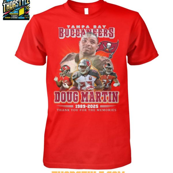 Tampa Bay Buccaneers Doug Martin Thank You For Memories 1989-2025 T-Shirt Tampa Bay Buccaneers Doug Martin Thank You For Memories 1989-2025 T-Shirt
