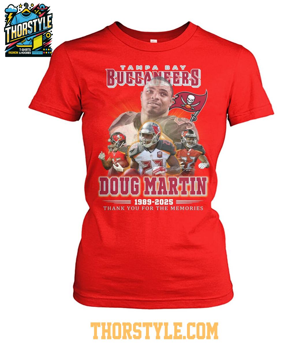 Tampa Bay Buccaneers Doug Martin Thank You For Memories 1989-2025 T-Shirt Tampa Bay Buccaneers Doug Martin Thank You For Memories 1989-2025 T-Shirt
