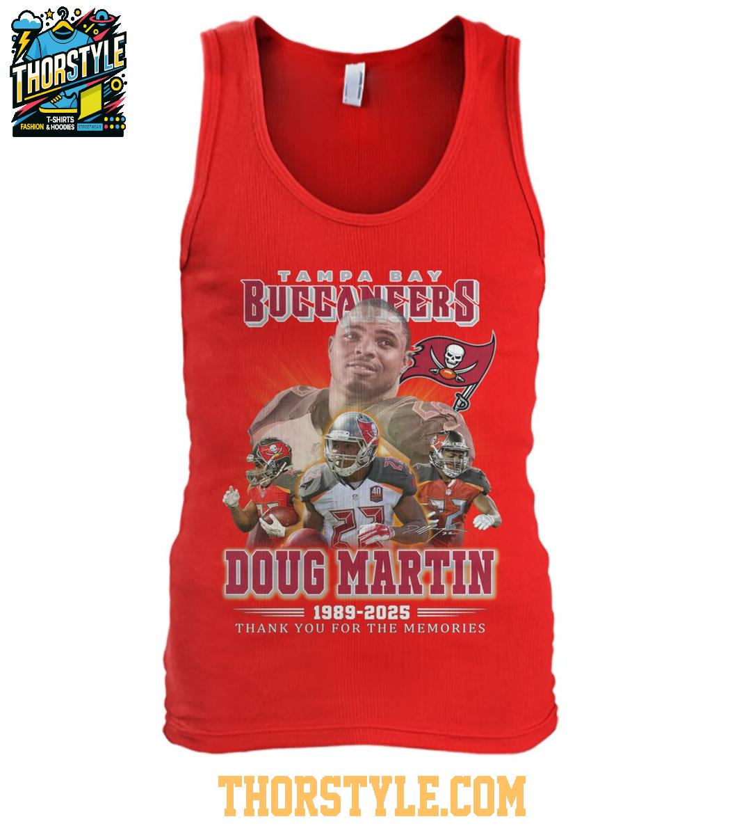 Tampa Bay Buccaneers Doug Martin Thank You For Memories 1989-2025 T-Shirt Tampa Bay Buccaneers Doug Martin Thank You For Memories 1989-2025 T-Shirt