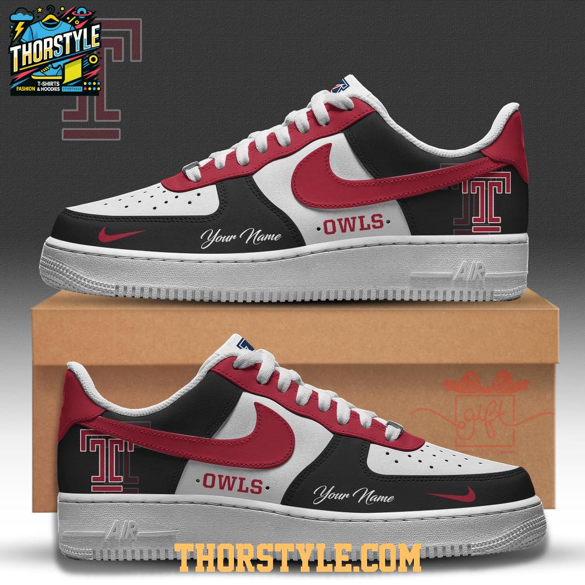 Temple Owls 2025 Temple Made Personalized Air Force 1 Shoes Temple Owls 2025 Temple Made Personalized Air Force 1 Shoes