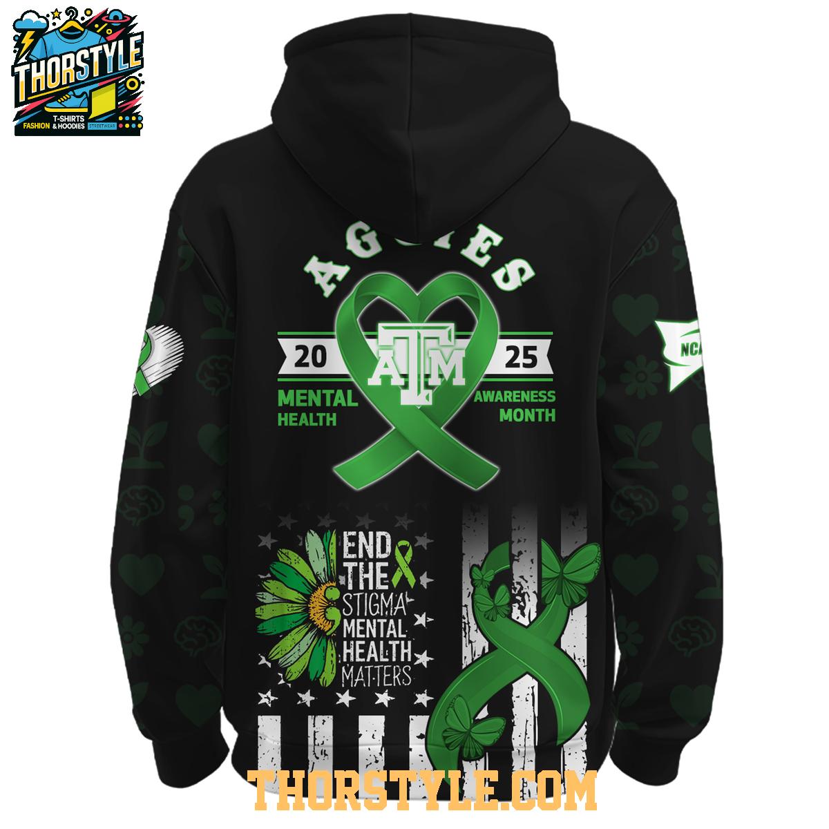 Texas A&M Aggies Mental Health Awareness Month 2025 Hoodie T-Shirt Texas A&M Aggies Mental Health Awareness Month 2025 Hoodie T-Shirt