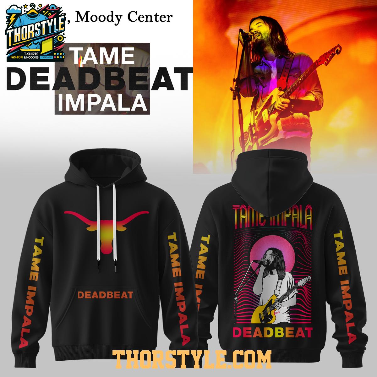 Texas Longhorns Tame Impala Deadbeat 2025 Tour Celebrating Hoodie T-Shirt Texas Longhorns Tame Impala Deadbeat 2025 Tour Celebrating Hoodie T-Shirt