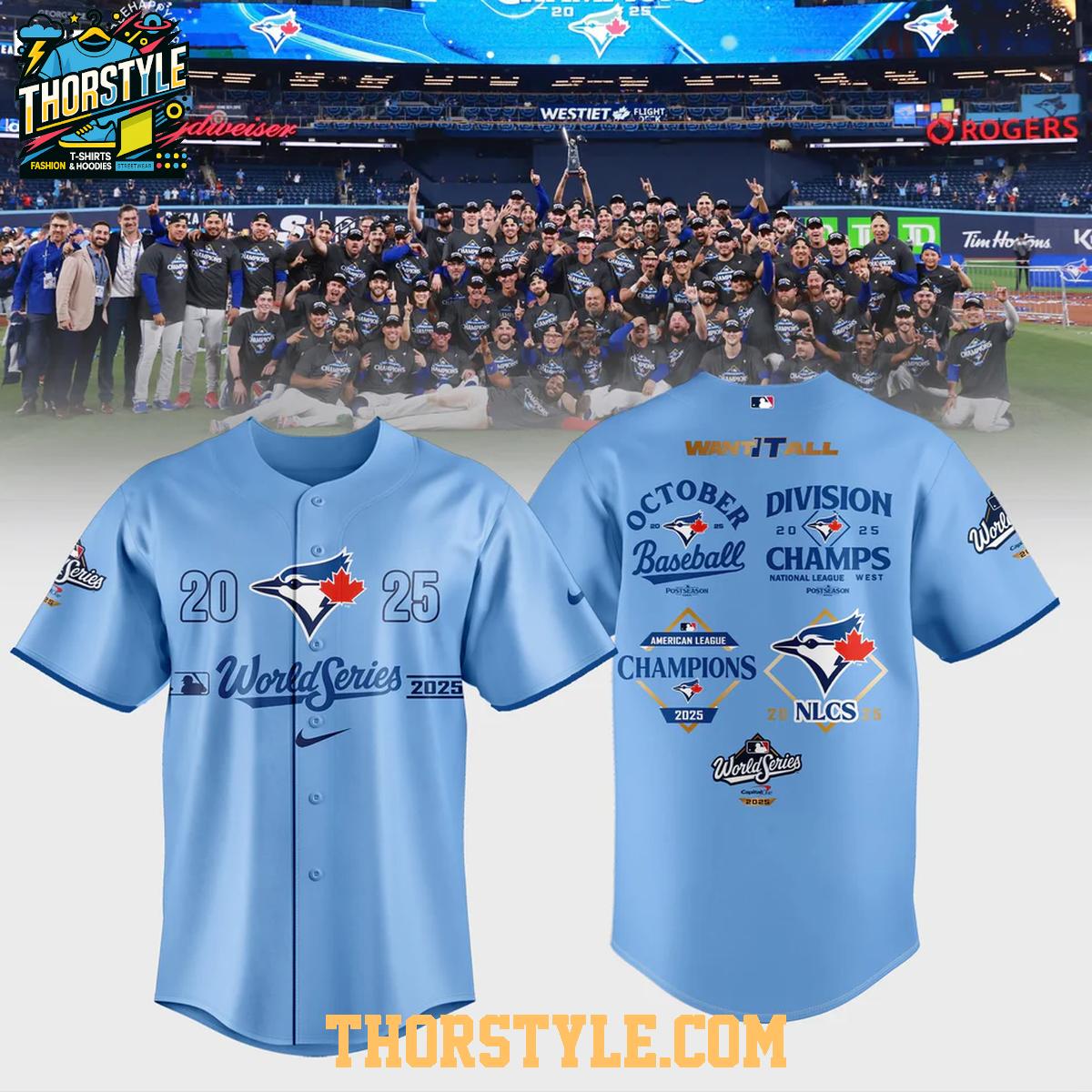 Toronto Blue Jays 2025 American League Victory Baseball Jersey Toronto Blue Jays 2025 American League Victory Baseball Jersey
