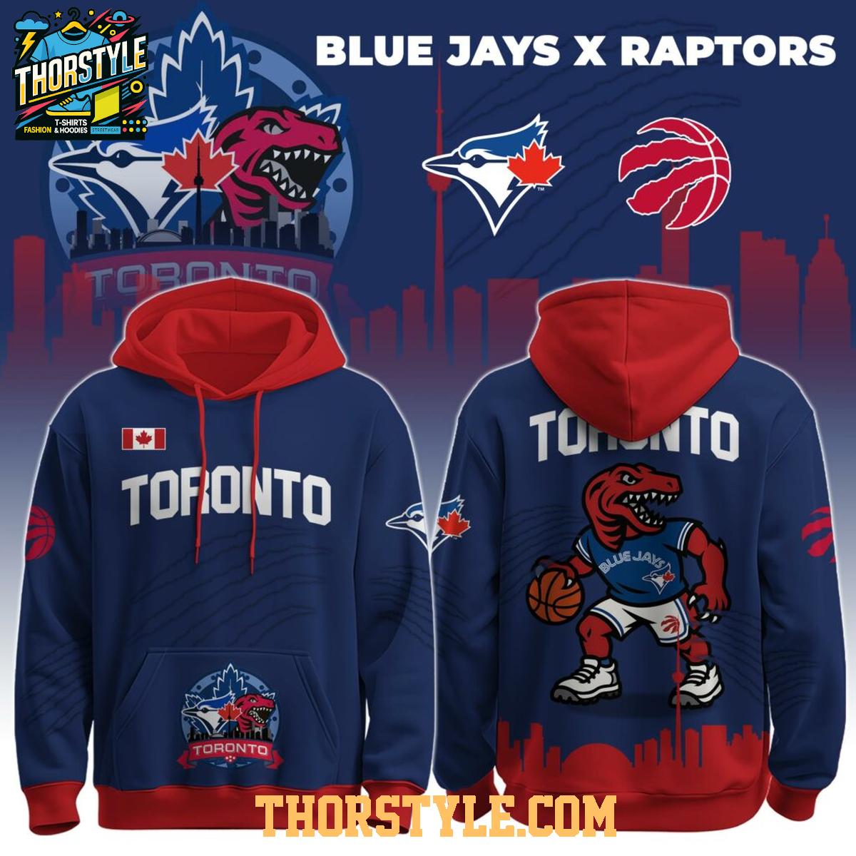 Toronto Blue Jays Raptors City Pride MLB Collab NBA 2025 Hoodie T-Shirt Toronto Blue Jays Raptors City Pride MLB Collab NBA 2025 Hoodie T-Shirt