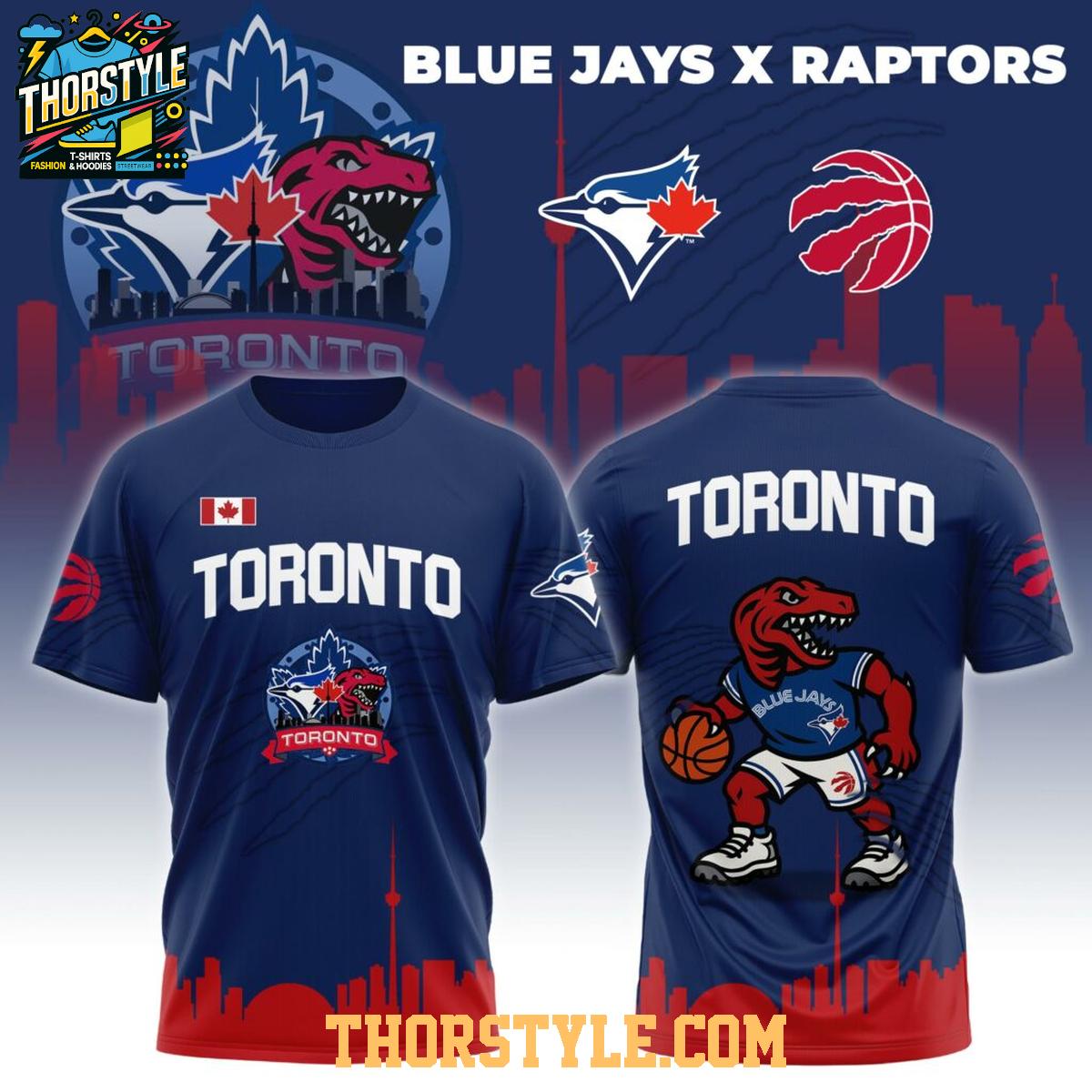 Toronto Blue Jays Raptors City Pride MLB Collab NBA 2025 Hoodie T-Shirt Toronto Blue Jays Raptors City Pride MLB Collab NBA 2025 Hoodie T-Shirt