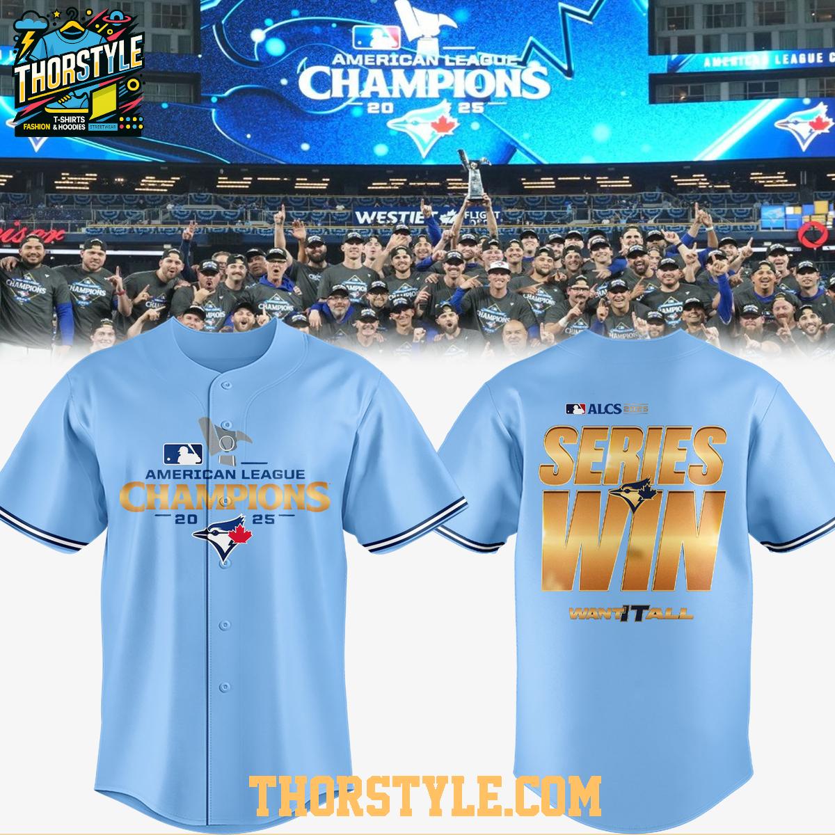 Toronto Blue Jays Series Win 2025 American League Champions Baseball Jersey Toronto Blue Jays Series Win 2025 American League Champions Baseball Jersey