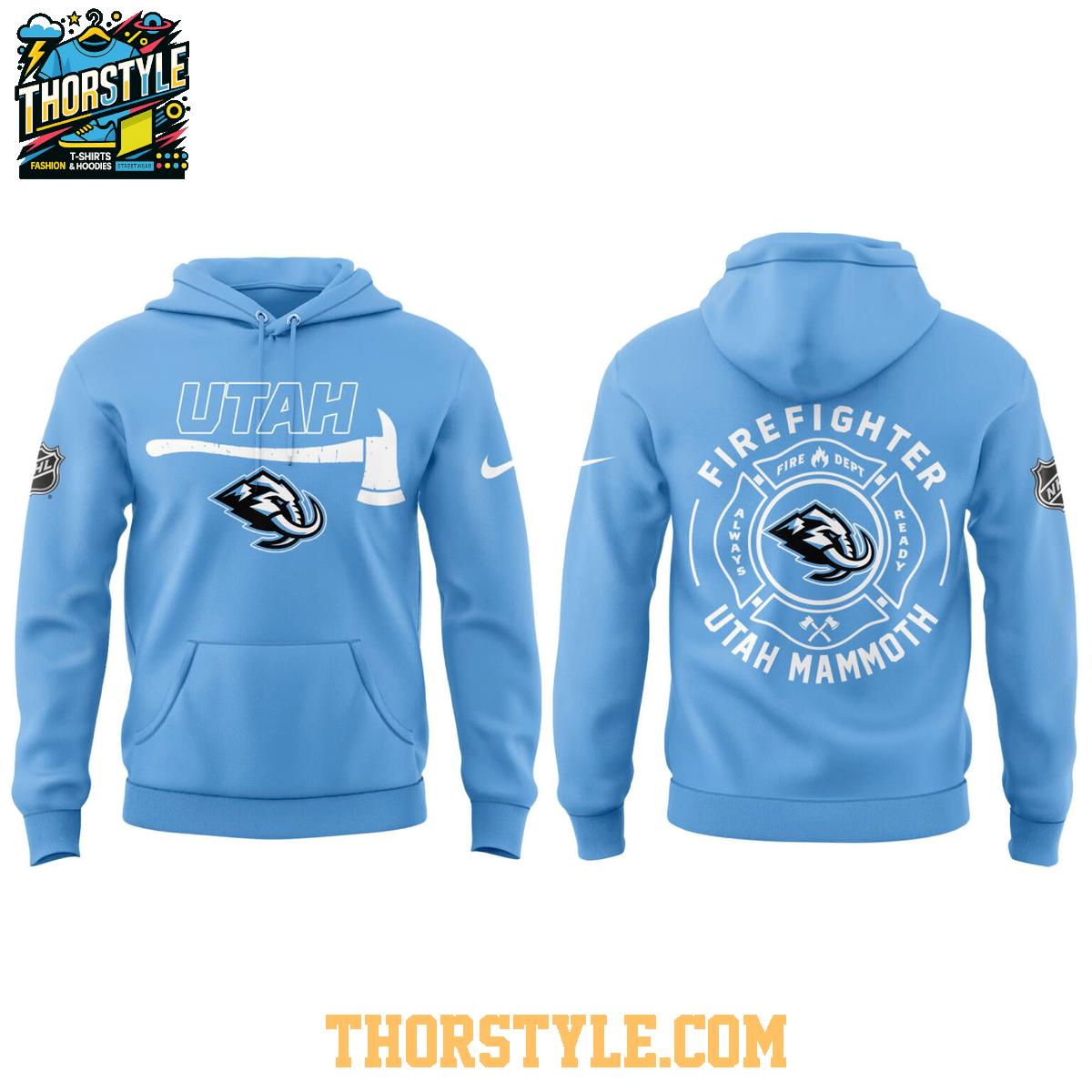 Utah Mammoth NHL Firefighter Appreciation Day 2025 Hoodie T-Shirt Utah Mammoth NHL Firefighter Appreciation Day 2025 Hoodie T-Shirt