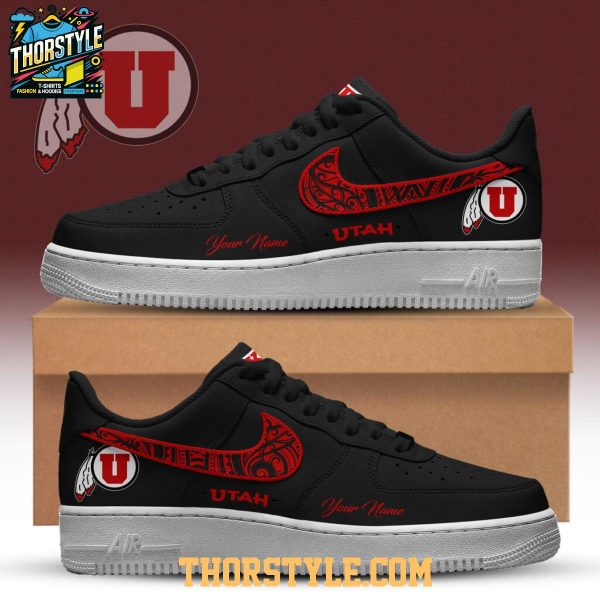 Utah Utes Drum And Feather Heritage Dark Mode 2025 Air Force 1 Shoes
