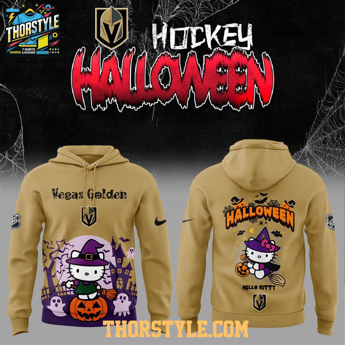 Vegas Golden Knights Hello Kitty Happy Halloween 2025 Spooky Time Hoodie T-Shirt Vegas Golden Knights Hello Kitty Happy Halloween 2025 Spooky Time Hoodie T-Shirt