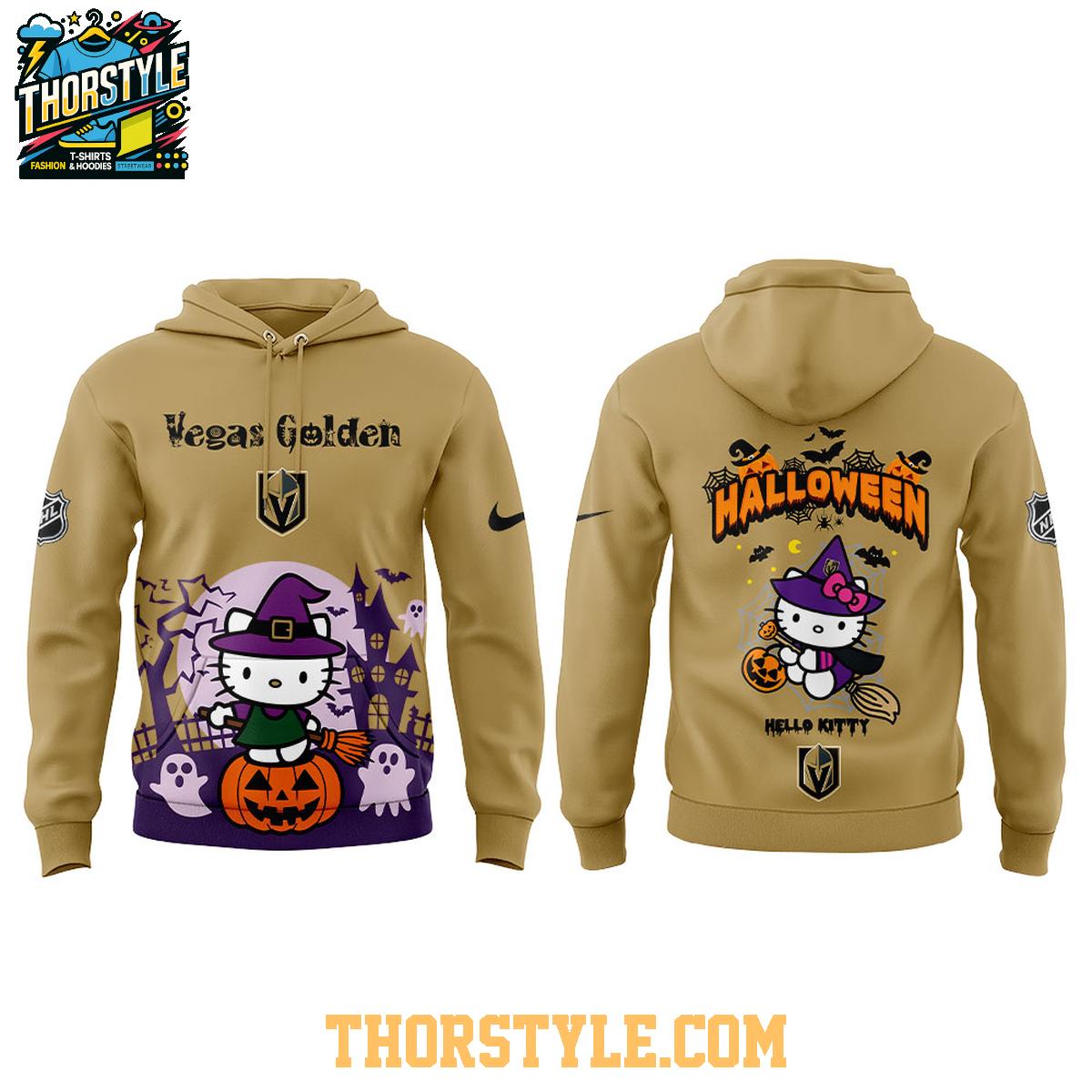 Vegas Golden Knights Hello Kitty Happy Halloween 2025 Spooky Time Hoodie T-Shirt Vegas Golden Knights Hello Kitty Happy Halloween 2025 Spooky Time Hoodie T-Shirt