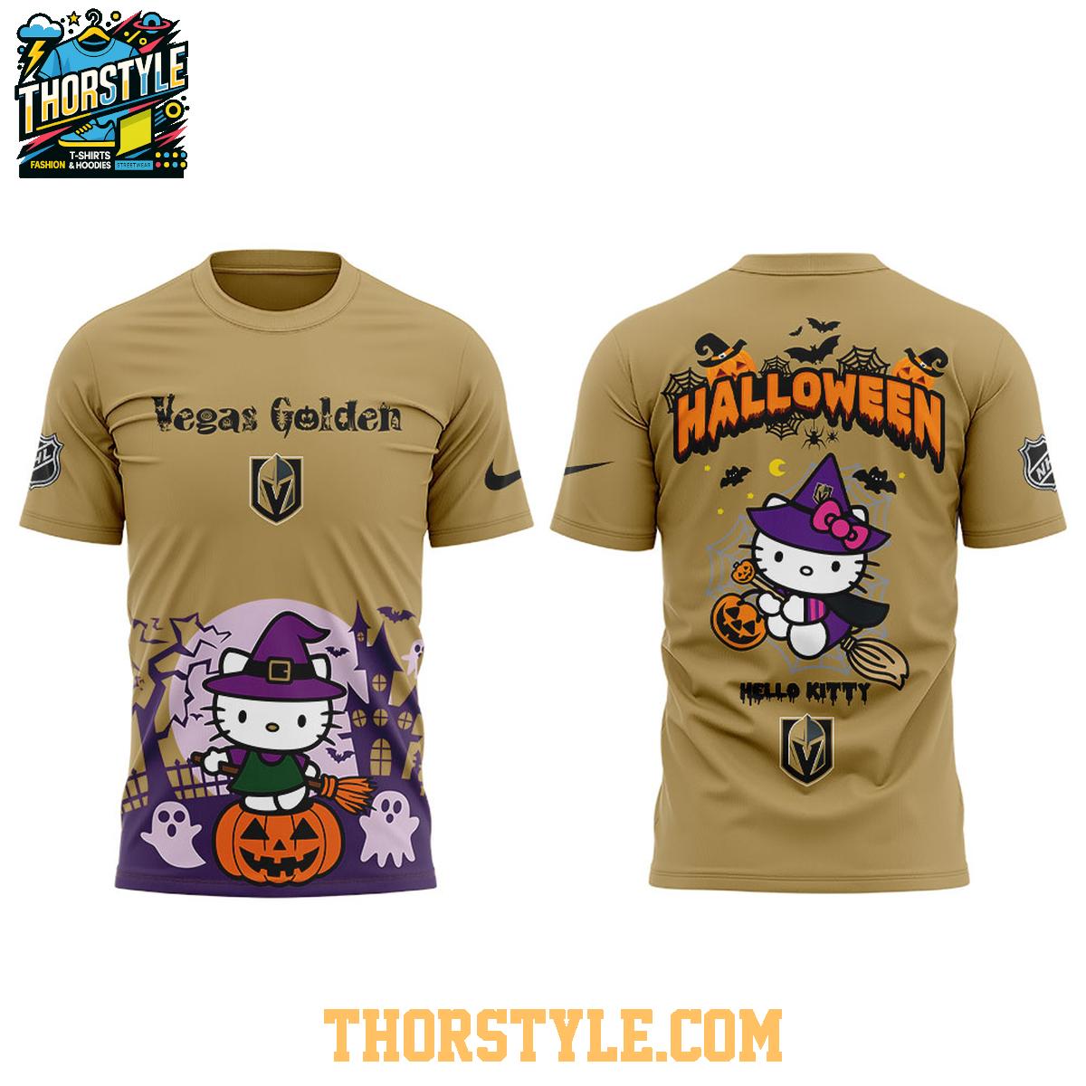 Vegas Golden Knights Hello Kitty Happy Halloween 2025 Spooky Time Hoodie T-Shirt Vegas Golden Knights Hello Kitty Happy Halloween 2025 Spooky Time Hoodie T-Shirt
