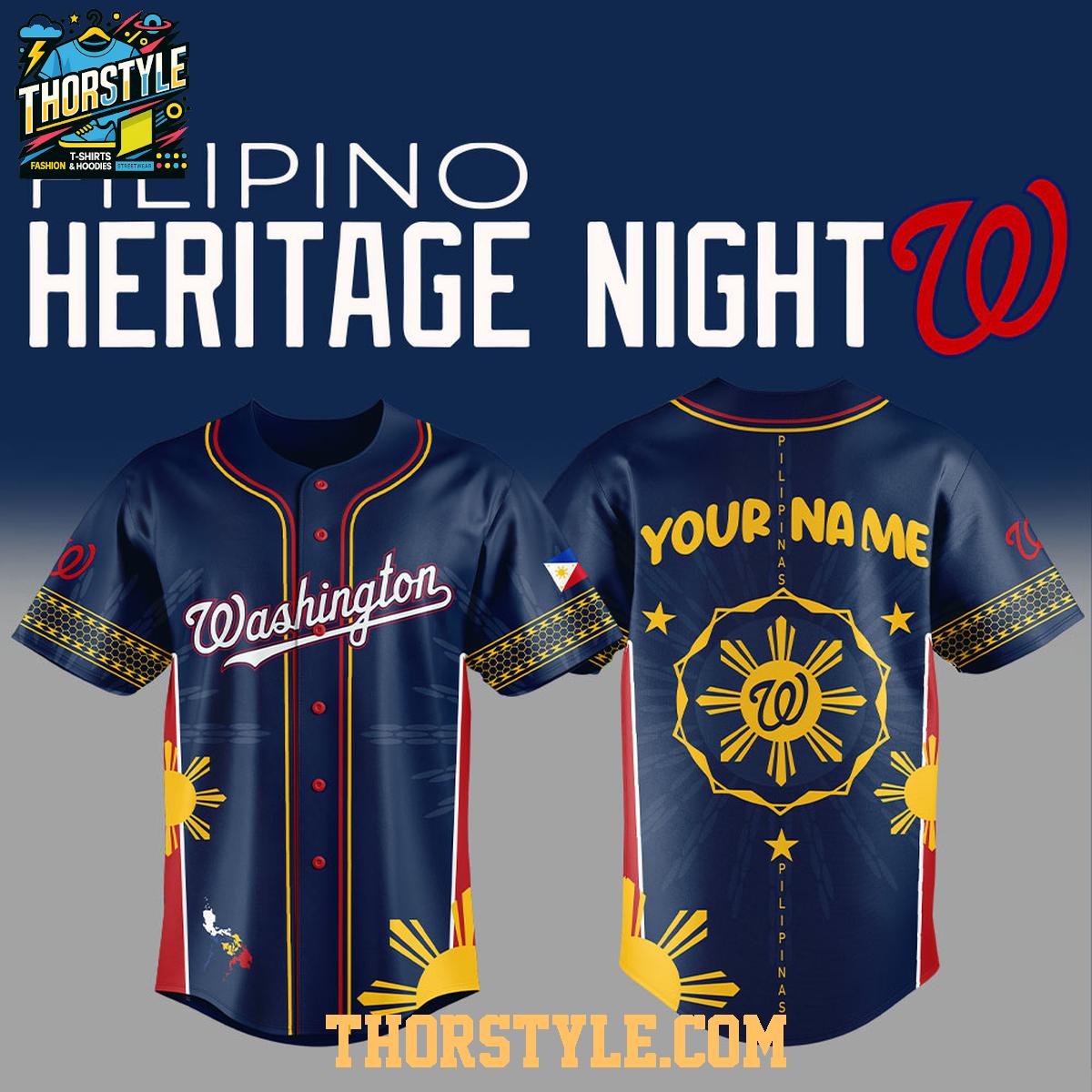 Washington Nationals Pinoy Filipino Heritage 2025 Culture Baseball Jersey Washington Nationals Pinoy Filipino Heritage 2025 Culture Baseball Jersey