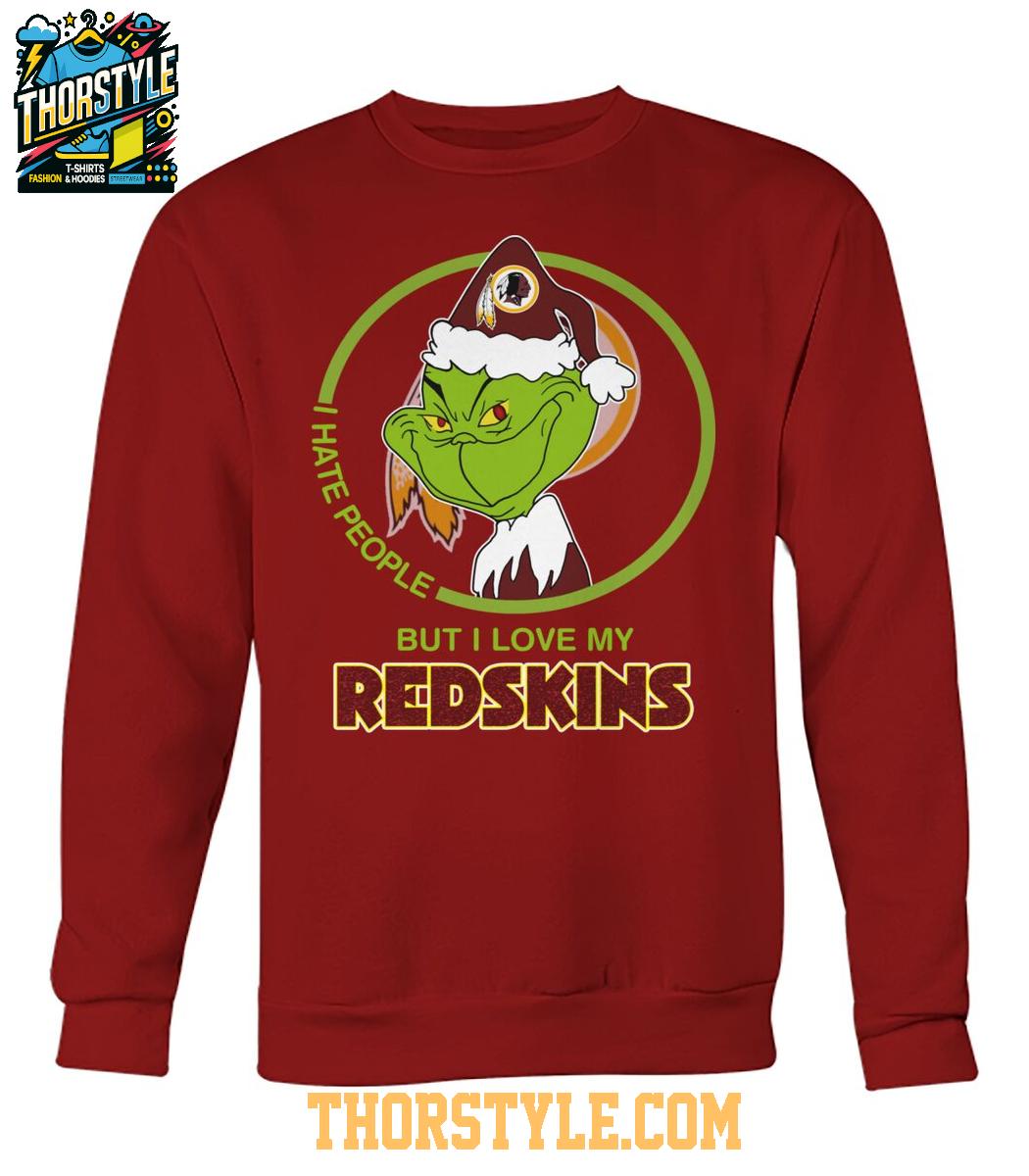 Washington Redskins Grinch Hates People But Loves Football Xmas 2025 T-Shirt Washington Redskins Grinch Hates People But Loves Football Xmas 2025 T-Shirt
