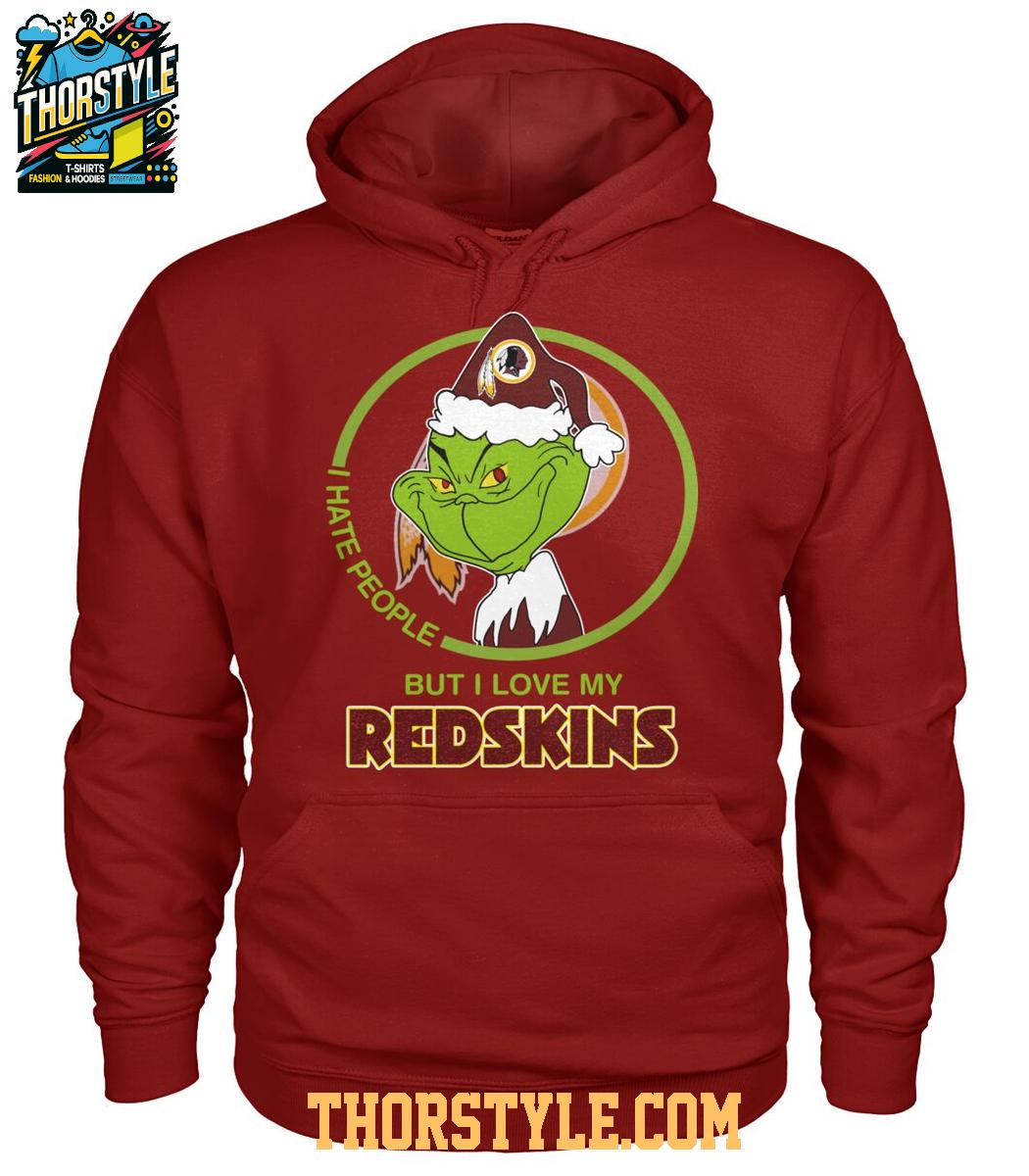 Washington Redskins Grinch Hates People But Loves Football Xmas 2025 T-Shirt Washington Redskins Grinch Hates People But Loves Football Xmas 2025 T-Shirt