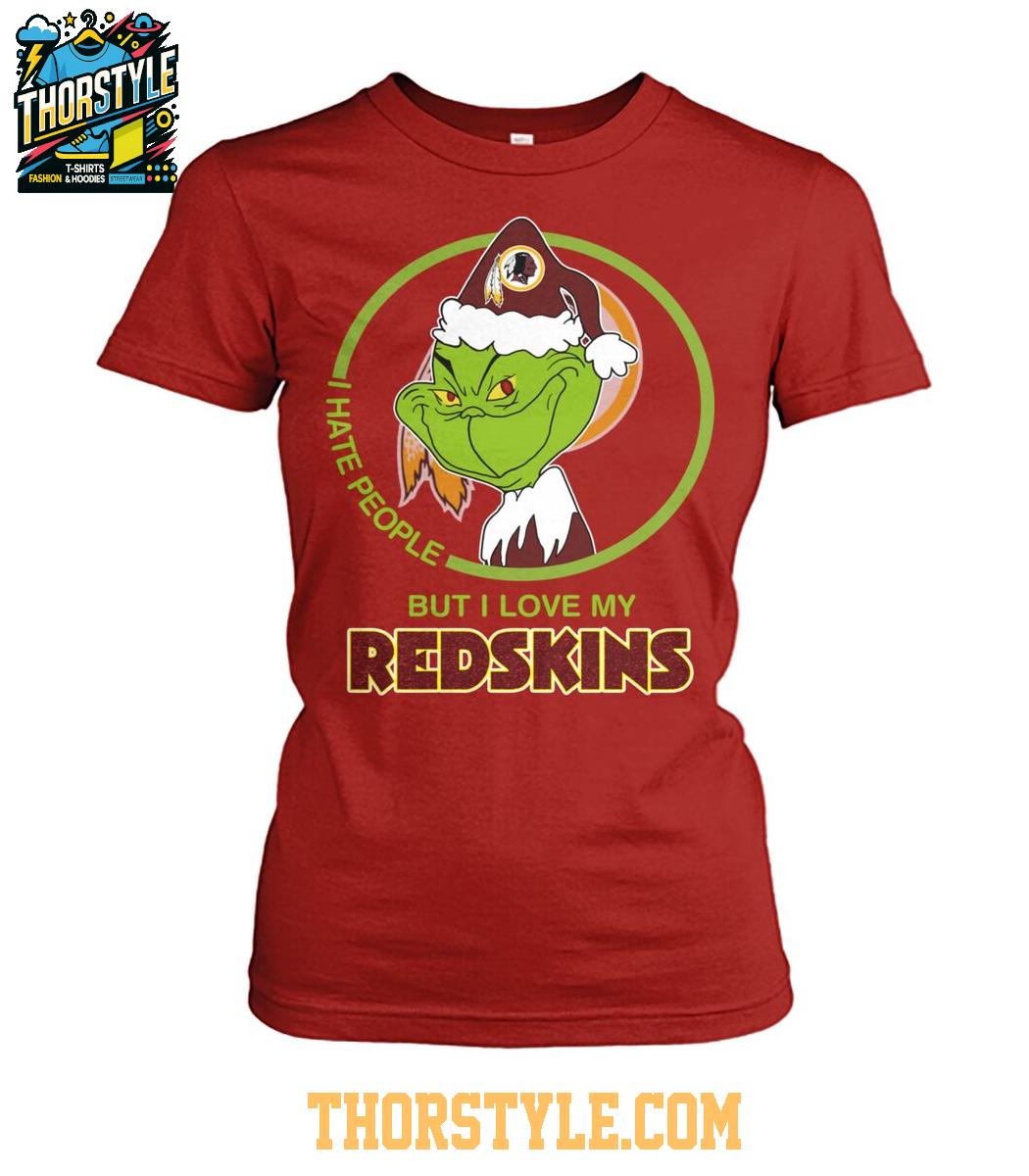 Washington Redskins Grinch Hates People But Loves Football Xmas 2025 T-Shirt Washington Redskins Grinch Hates People But Loves Football Xmas 2025 T-Shirt