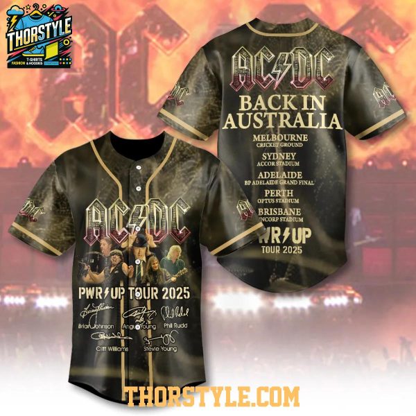 ACDC Back In Australia Pwr Up 2025 Tour Baseball Jersey