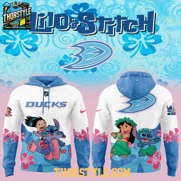 Anaheim Ducks 2025 Lilo And Stitch NHL Forever Family Hoodie T-Shirt