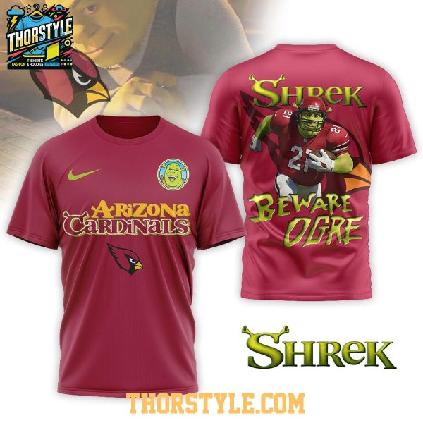 Arizona Cardinals Shrek 2025 NFL Beware Ogre Christmas Hoodie T-Shirt