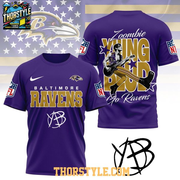 Baltimore Ravens Yungblud Zombie 2025 Go Ravens Hoodie T-Shirt
