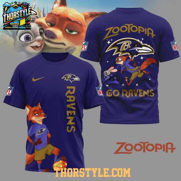 Baltimore Ravens Zootopia NFL Crossover 2025 Christmas Hoodie T-Shirt