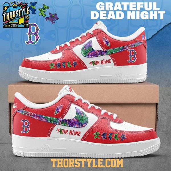 Boston Red Sox Grateful Dead 60th Anniversary Personalized Air Force 1 Shoes