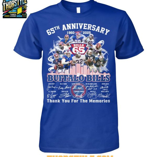 Buffalo Bills 65th Anniversary 1960-2025 Billieve Thank You T-Shirt