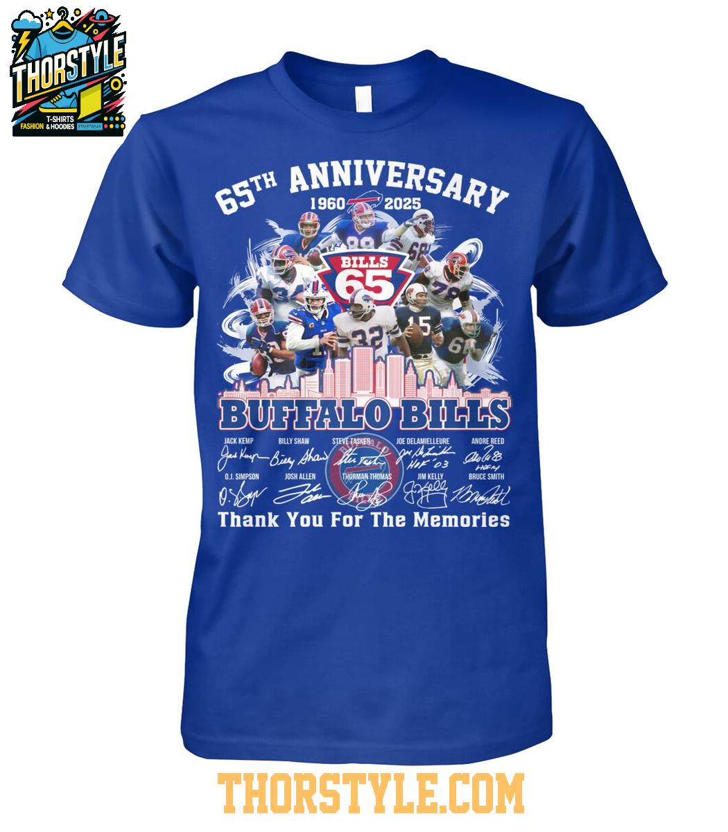 Buffalo Bills 65th Anniversary 1960-2025 Billieve Thank You T-Shirt Buffalo Bills 65th Anniversary 1960-2025 Billieve Thank You T-Shirt