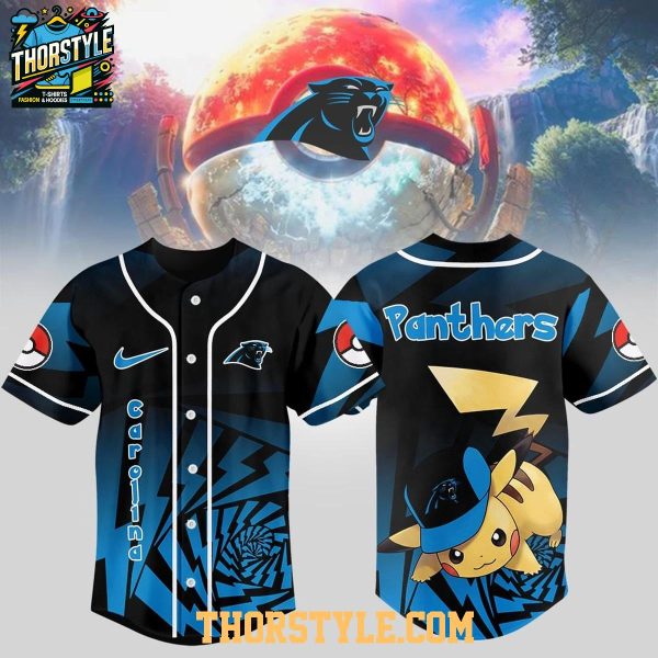 Carolina Panthers 2025 Pokemon Trainers Pikachu Fight Baseball Jersey