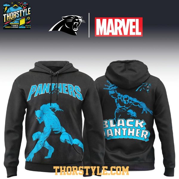 Carolina Panthers Black Panther 2025 Marvel x NFL Hoodie T-Shirt