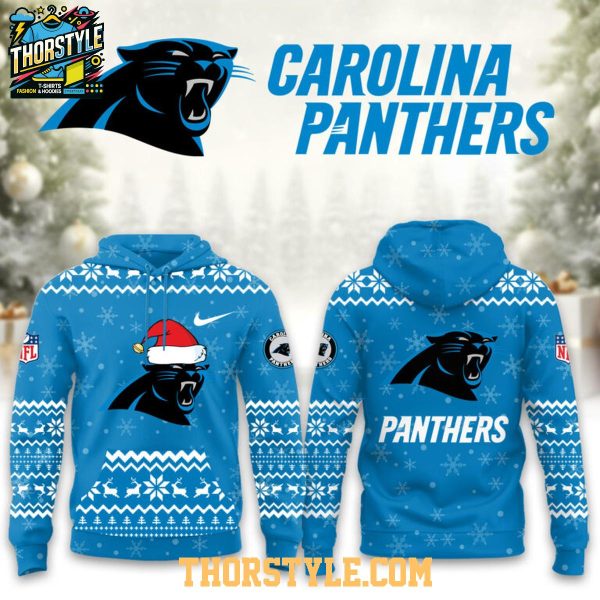 Carolina Panthers Christmas Happy Snowy Day 2025 Keep Pounding Hoodie T-Shirt