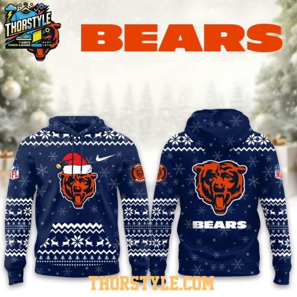Chicago Bears Christmas Happy Snowy Day 2025 Bear Down Hoodie T-Shirt
