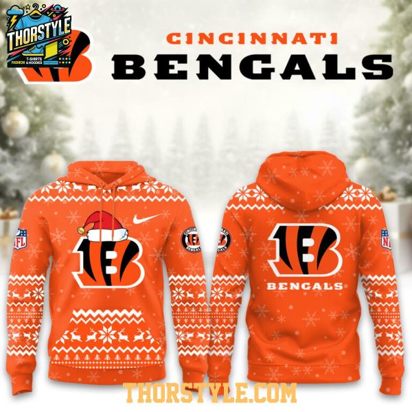Cincinnati Bengals Christmas Happy Snowy Day 2025 Who Dey Hoodie T-Shirt