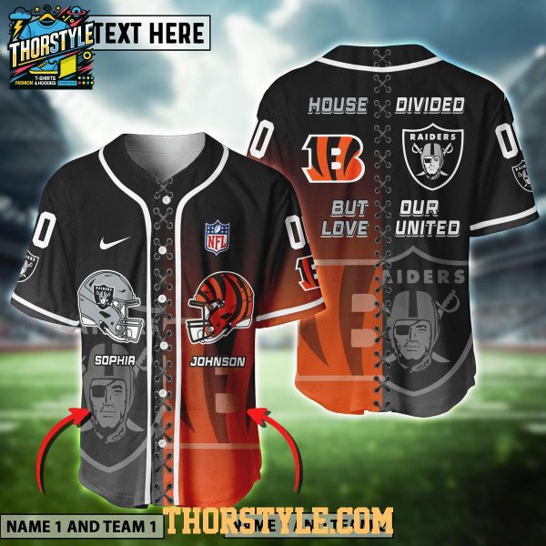 Cincinnati Bengals Las Vegas Raiders Love United 2025 Personalized Baseball Jersey