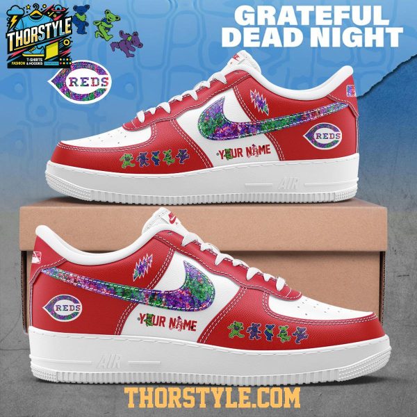 Cincinnati Reds Grateful Dead 60th Anniversary Personalized Air Force 1 Shoes