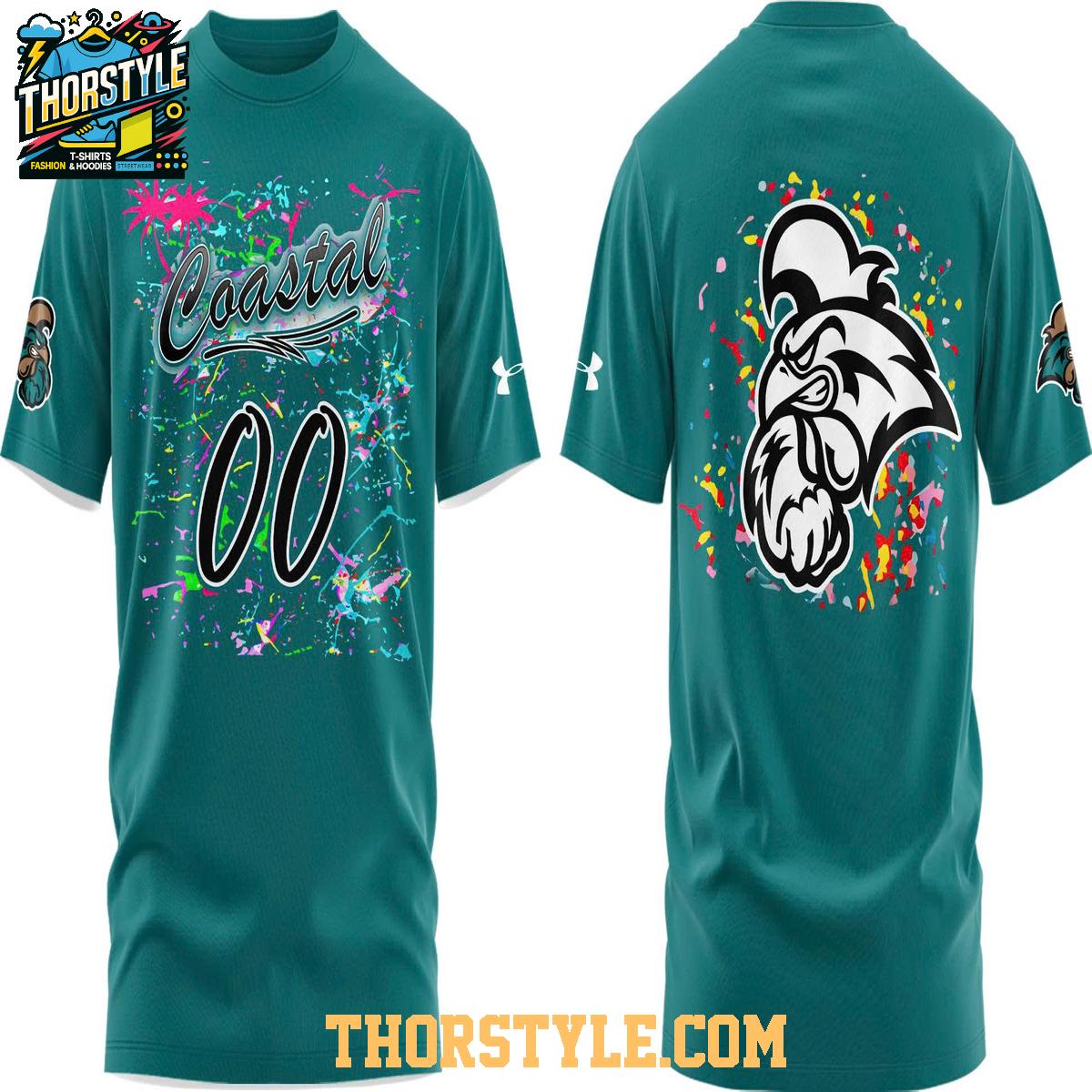 Coastal Carolina Chanticleers 2025 Chants Up Worn Airbrush Hoodie T-Shirt Coastal Carolina Chanticleers 2025 Chants Up Worn Airbrush Hoodie T-Shirt