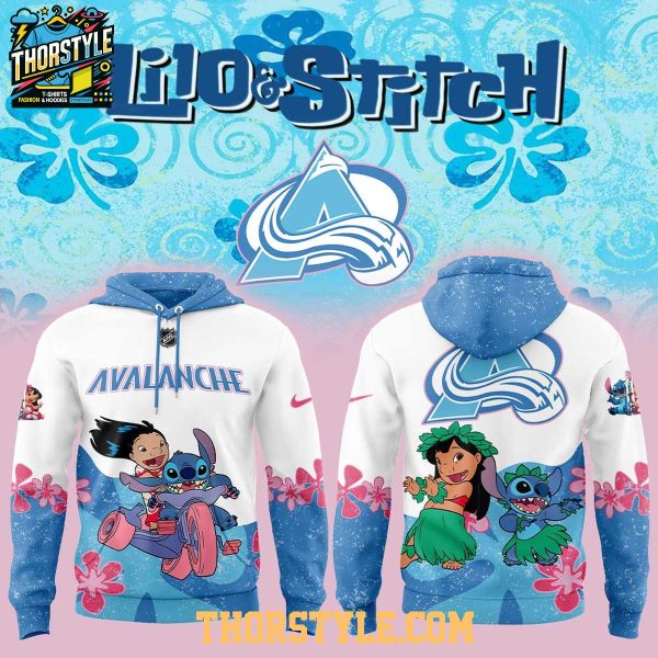 Colorado Avalanche 2025 Lilo And Stitch NHL Forever Family Hoodie T-Shirt