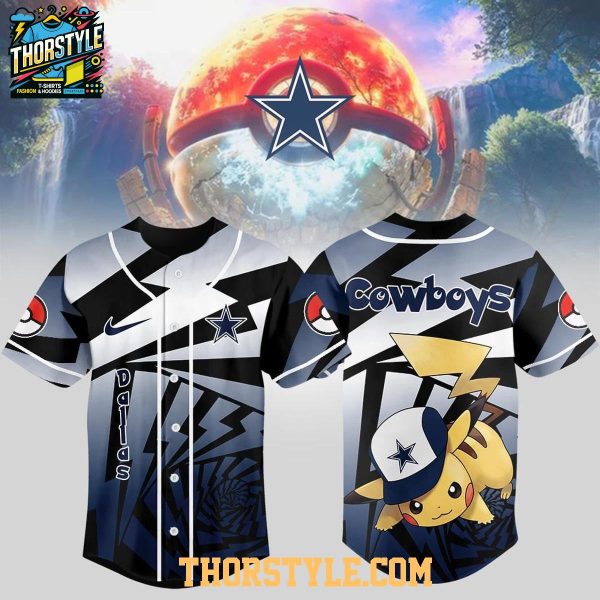 Dallas Cowboys 2025 Pokemon Trainers Pikachu Fight Baseball Jersey