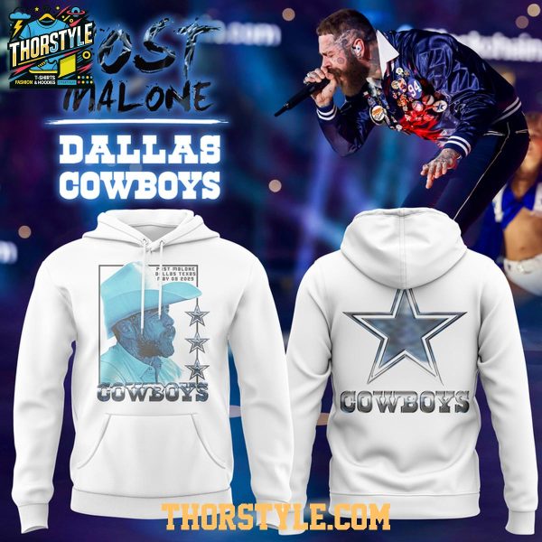 Dallas Cowboys Post Malone Photo In Texas 2025 NFL Crossover Hoodie T-Shirt