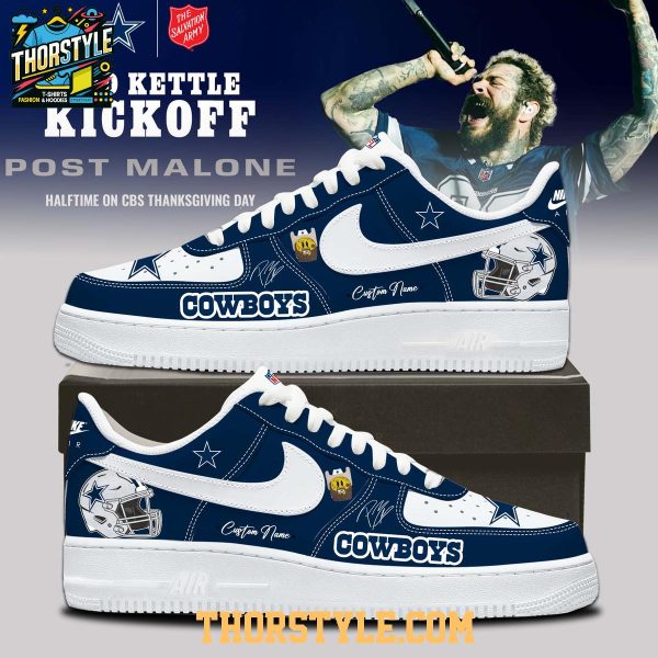 Dallas Cowboys Post Malone Thanksgiving 2025 Personalized Air Force 1 Shoes