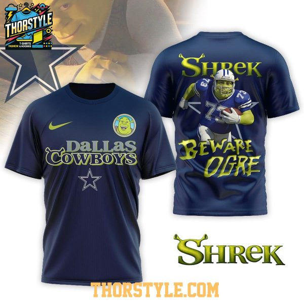 Dallas Cowboys Shrek 2025 NFL Beware Ogre Christmas Hoodie T-Shirt