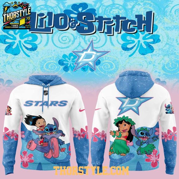 Dallas Stars 2025 Lilo And Stitch NHL Forever Family Hoodie T-Shirt