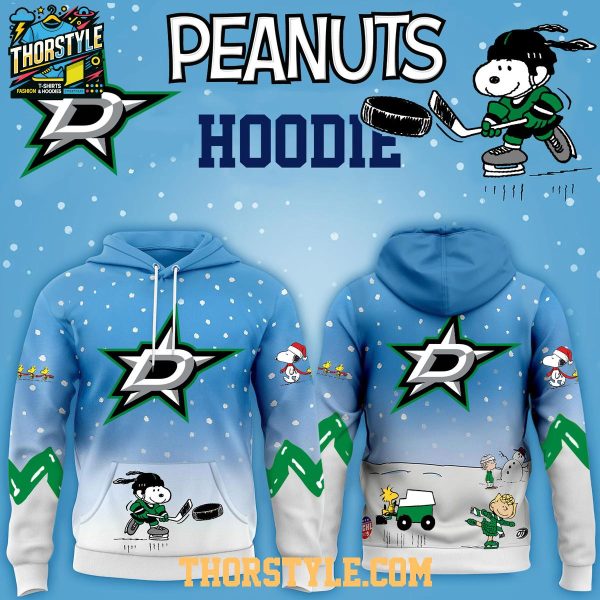 Dallas Stars Snoopy Peanuts Happy Snowy Day 2025 Christmas Hoodie T-Shirt